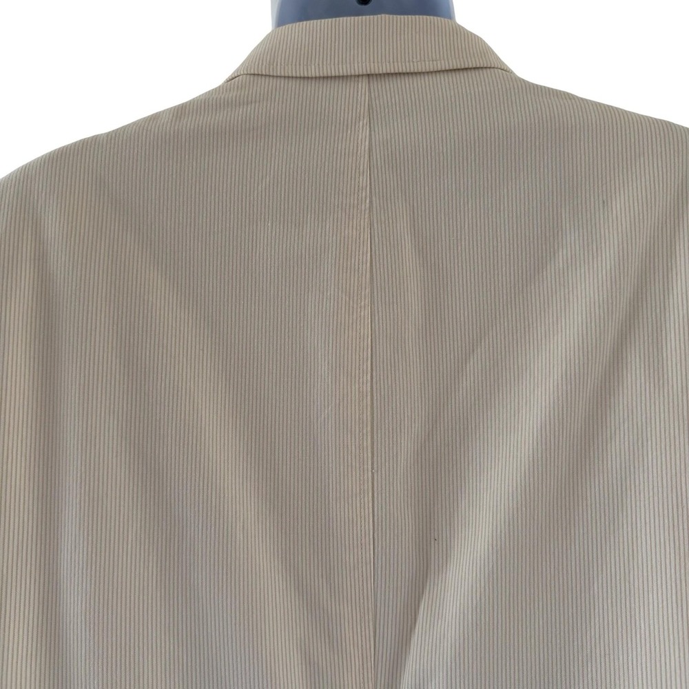 Calvin Klein Cream Pinstripe Cotton Blazer Sport Coat Jacket Men's 46R Coastal - Picture 9 of 16